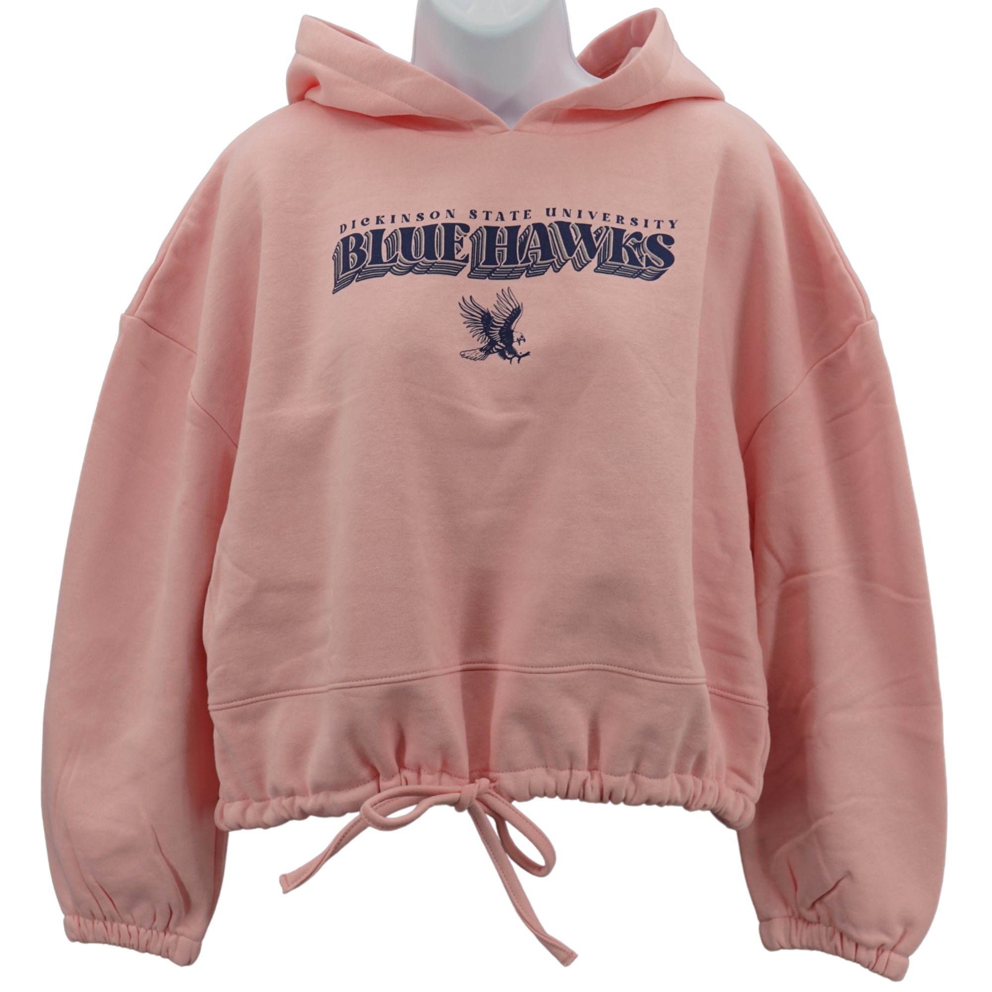 Womens Light Pink Cropped Maria Hooded Sweatshirt