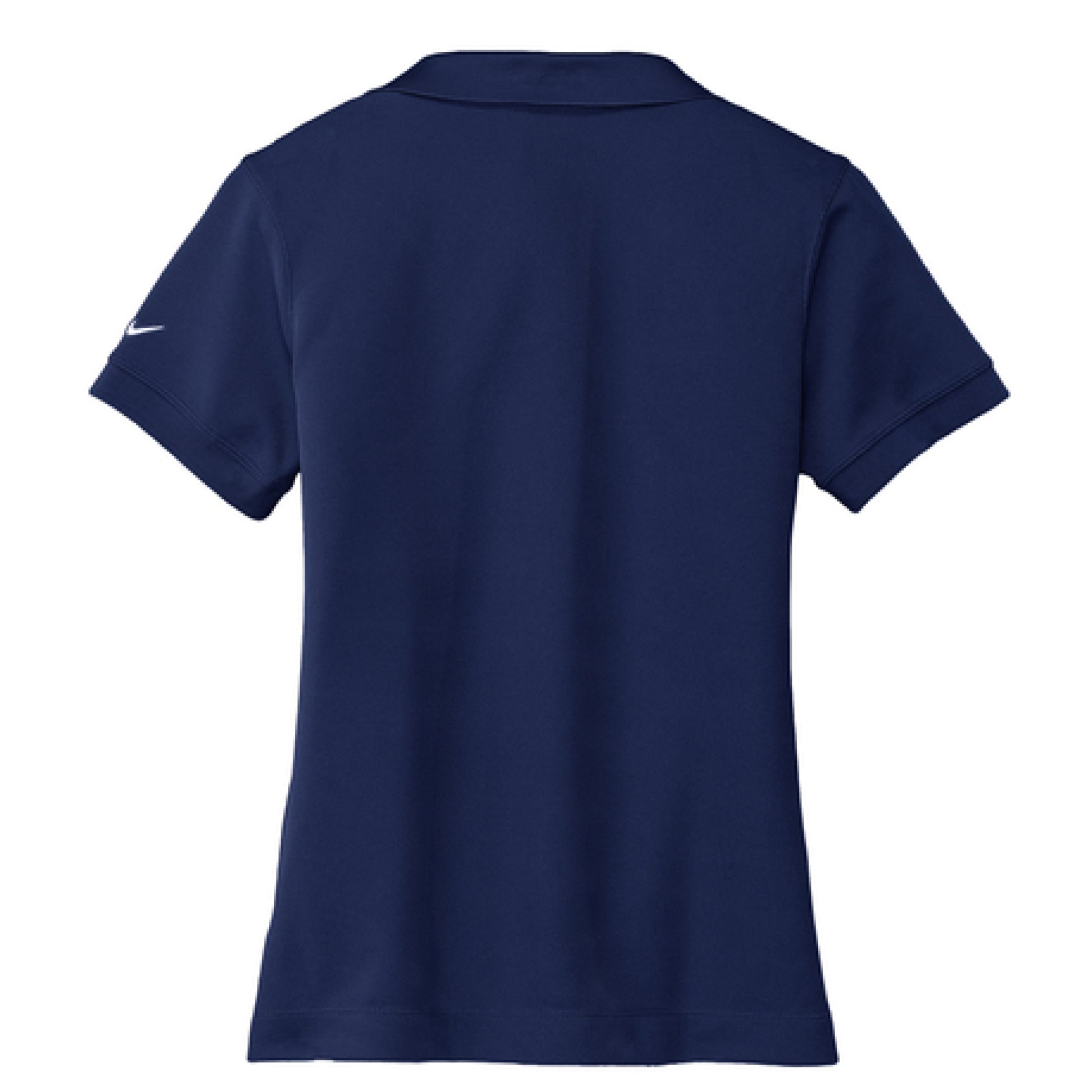 Navy blue polo shirt on a white background