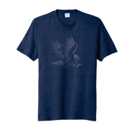 Navy blue t-shirt with an hawkdesign