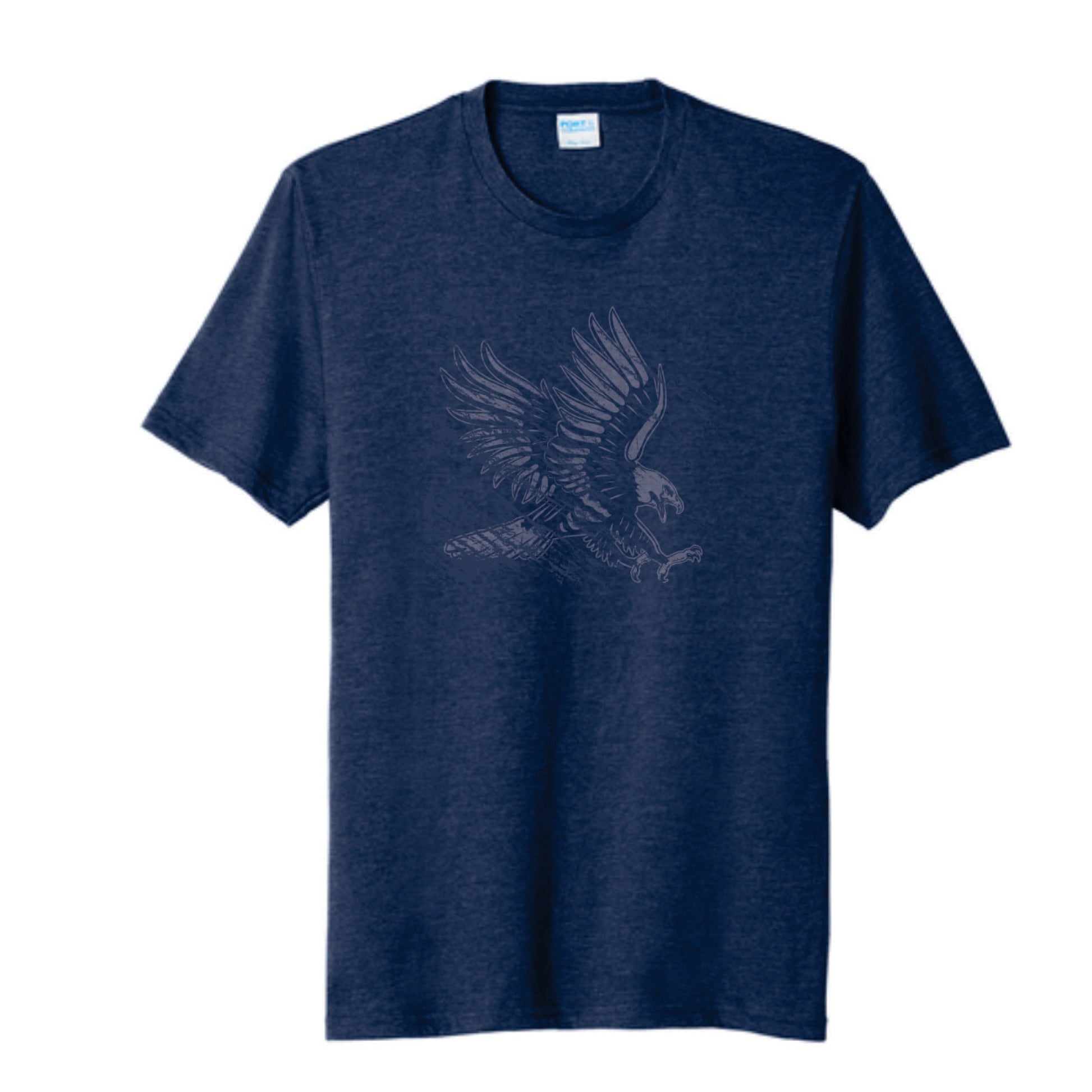Navy blue t-shirt with an hawkdesign