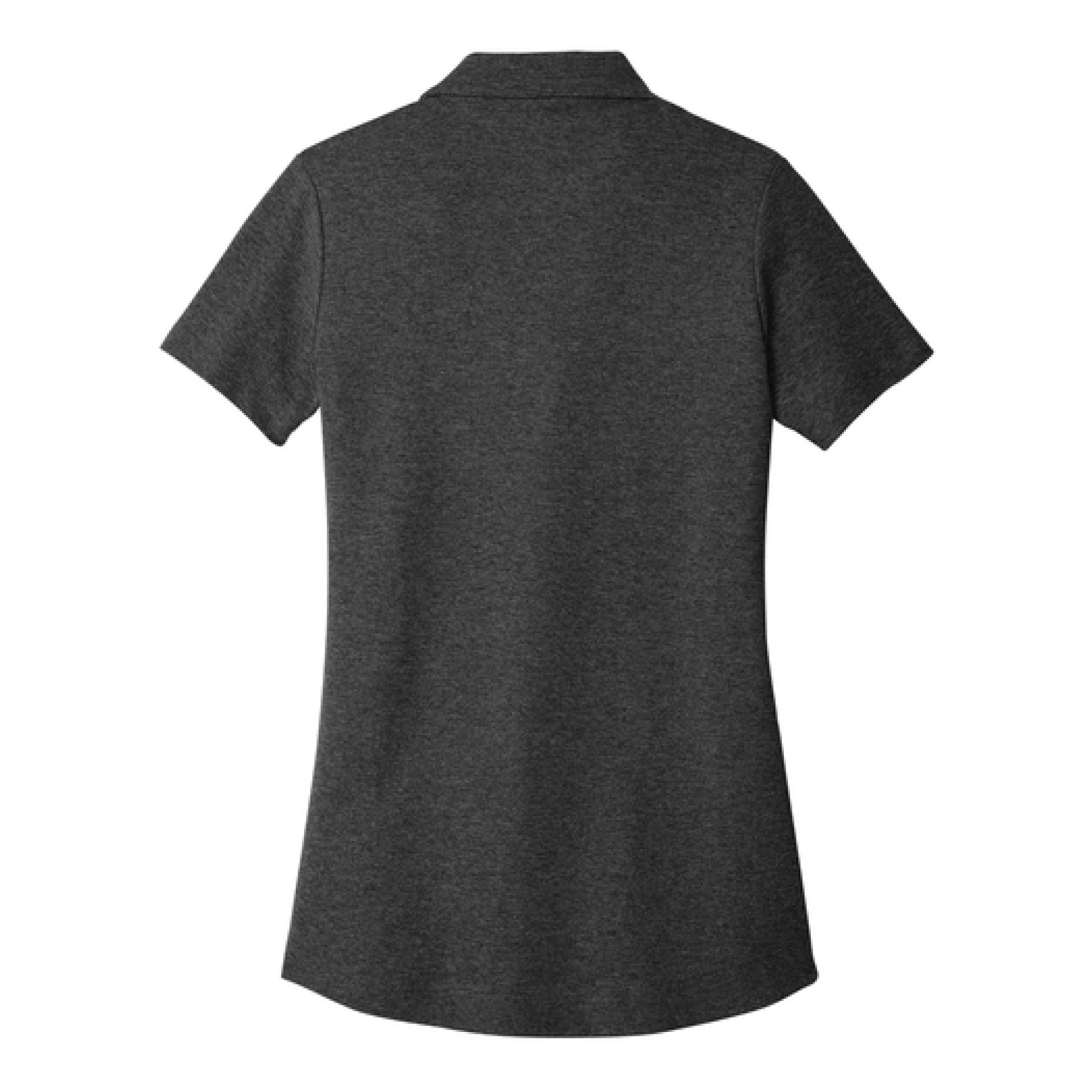 Dark gray polo shirt on a white background