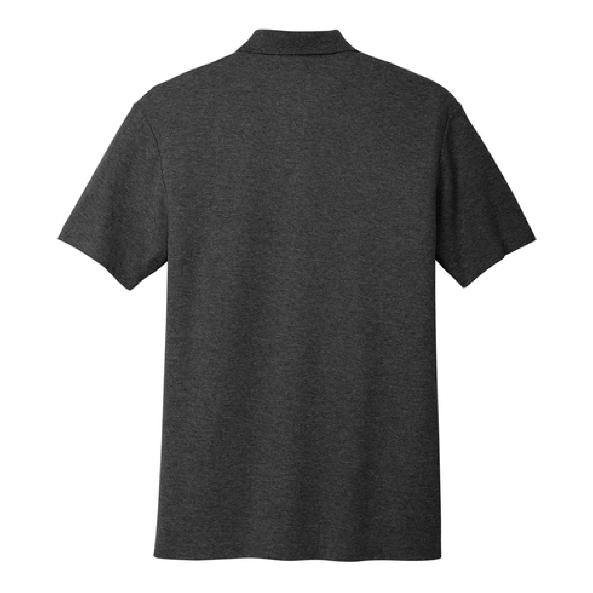 Dark gray polo shirt on a white background