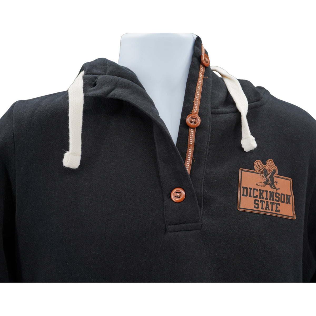 Women's Black Button Hoodie