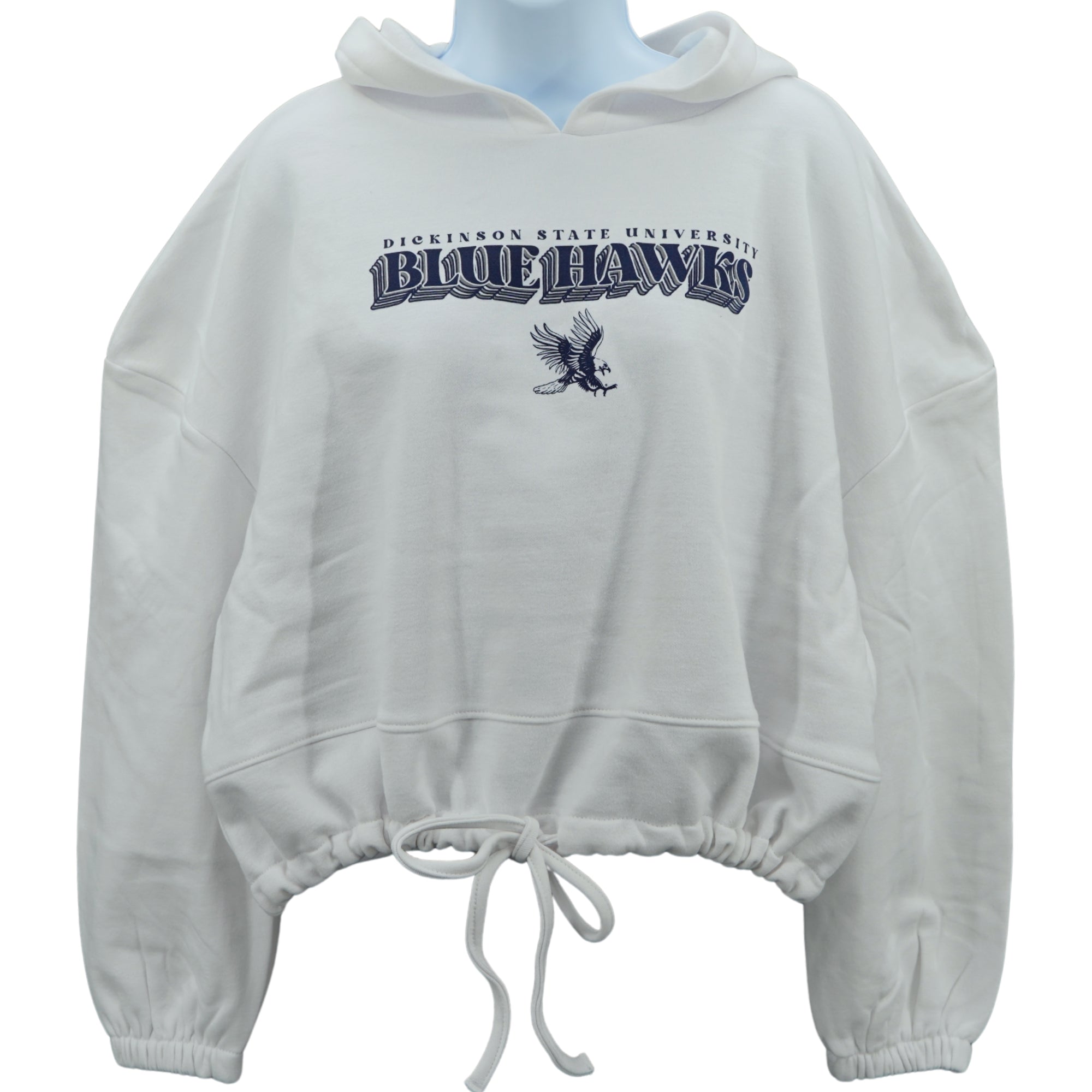 Womens White Cropped Maria Hooded Sweatshirt