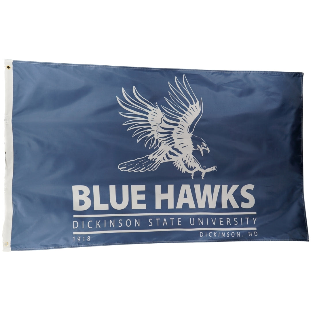 3' X 5' Double Sided Blue Hawks Flag