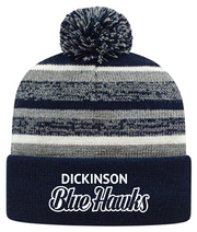 Cuff Beanie with Pom - Dickinson Blue Hawks